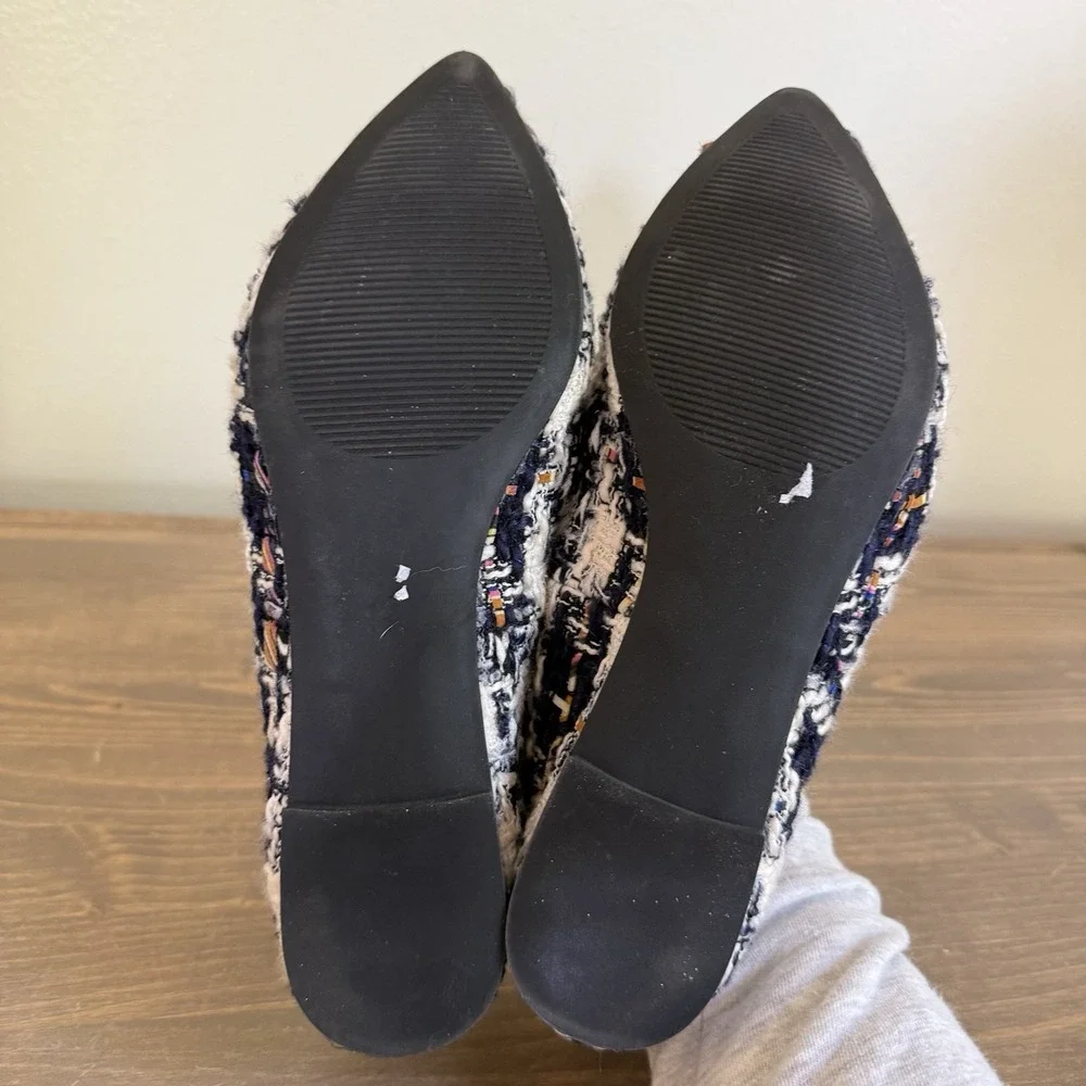 Steve Madden Womens‎ 8.5M Famed Tweed Slip On Pointy Toe Loafers Flats Shoes